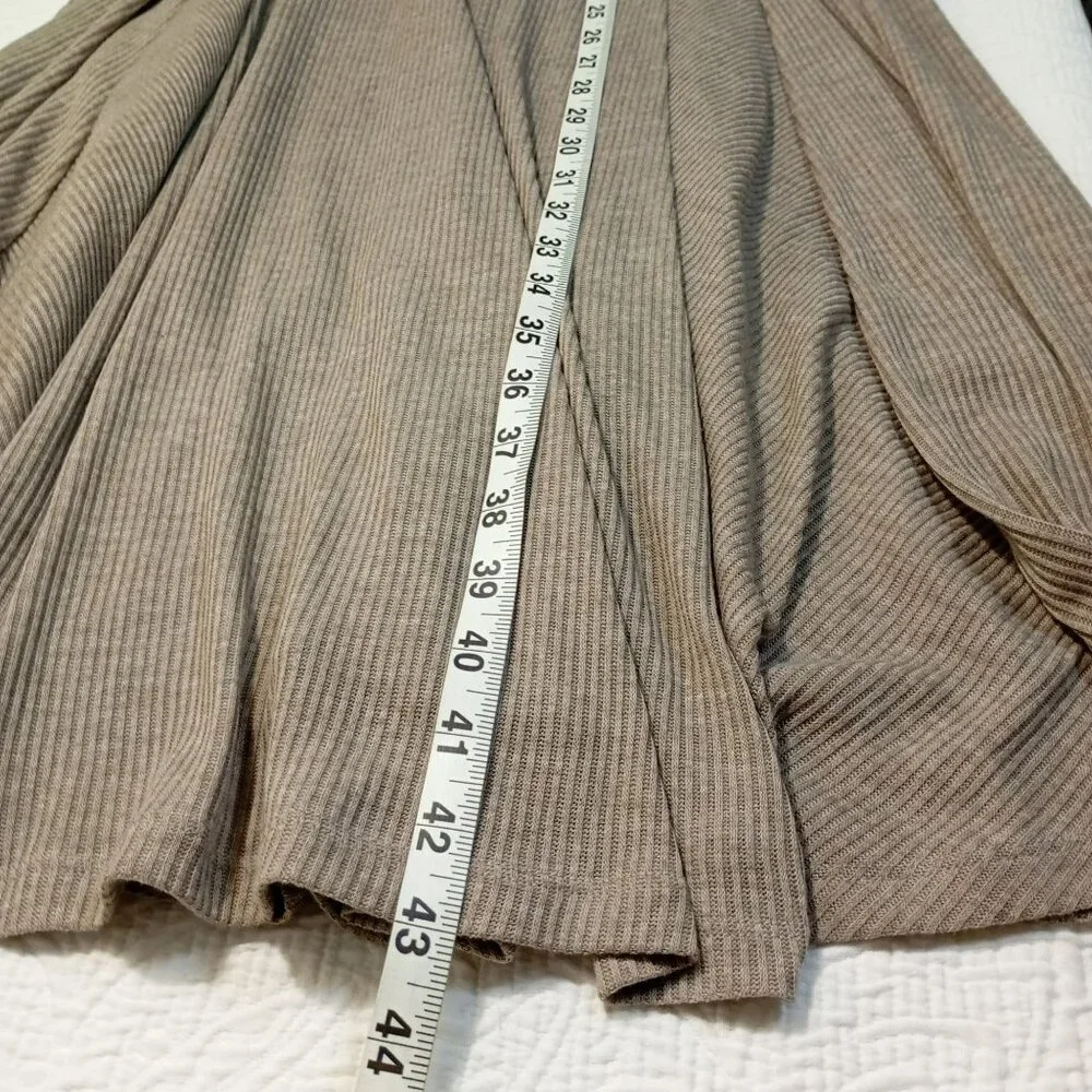 Robbie Bee Midi Dress Size L Attached Scarf L 3/4 Sleeve Ribbed Stretch Fit